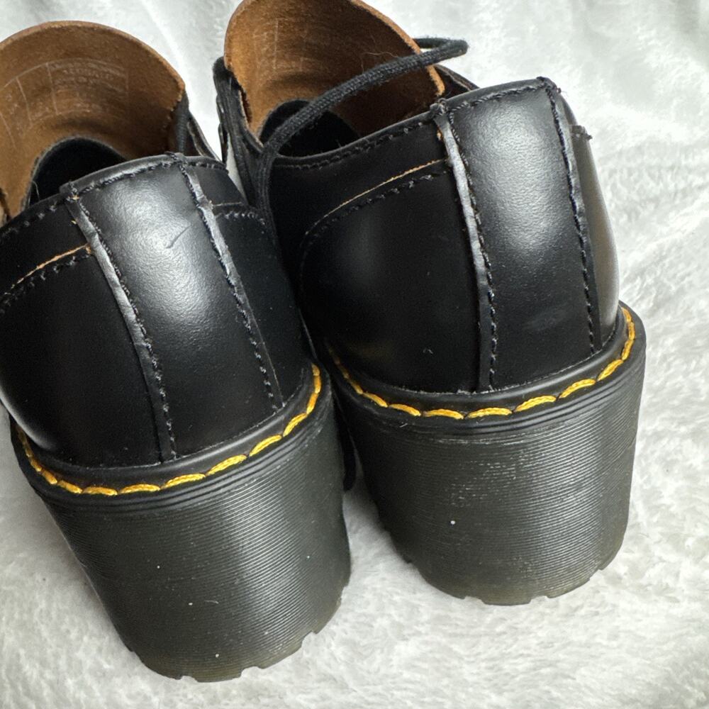 Dr. Martens LEONALO Size 5 Women’s LA004 Black Leather Chunky Lace Up EUC - Picture 7 of 9